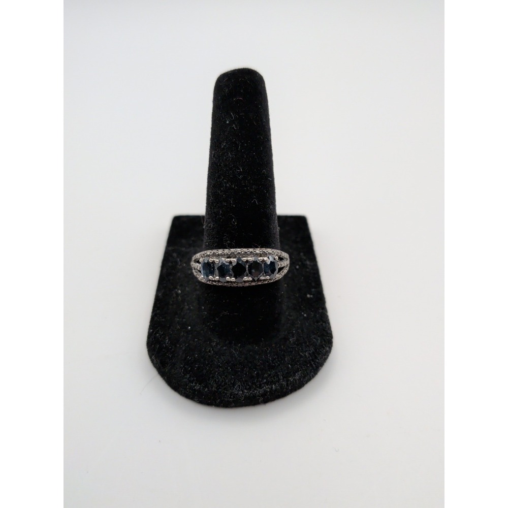 Sterling Silver .75 Carat Sapphire‎ Ring - Size 8